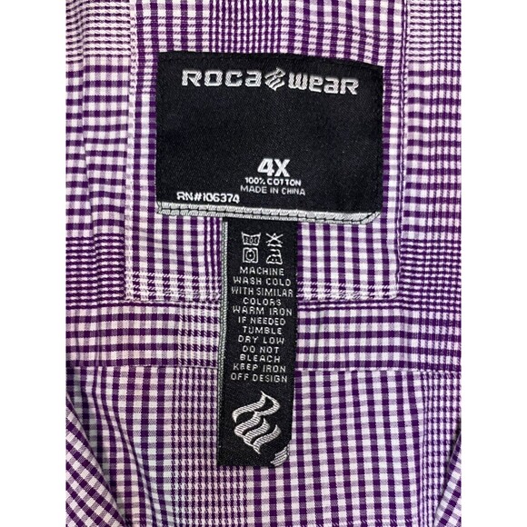 Rocawear Mens Button Up Shirt Size 4x Purple striped RN106374 Authentic - Picture 5 of 14